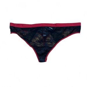 5/$25 
Adore Me Panty Sz4XL 1021 Black/Red Lace Thong Feminine Fairy Cottagecore